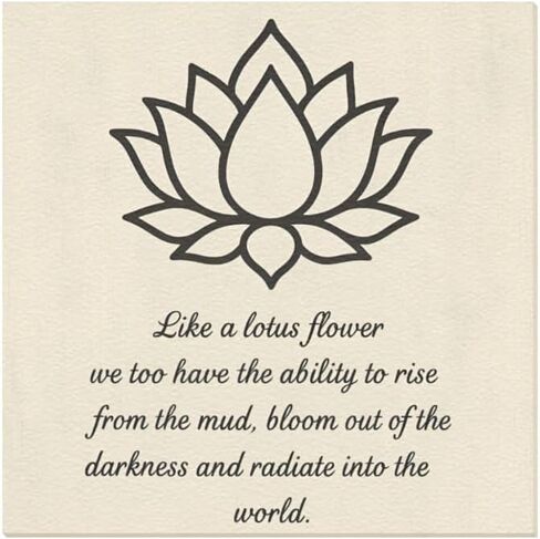 Lotus Flower Wall Art Framed - Inspirational Quote Canvas Print - Yoga Meditation Decor for Home or Office (Framed, 12x12inch) in Saudi Arabia