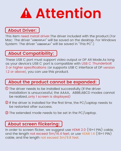 avedio يربط USB C بمحول HDMI مزدوج، 4K@60HZ، مقسم من النوع C إلى HDMI للشاشات المزدوجة، شاشة ممتدة، يدعم Dual 4K@30HZ، متوافق مع USB C 3.0/3.1، Thunderbolt 3 (رمادي فاتح) in Kuwait