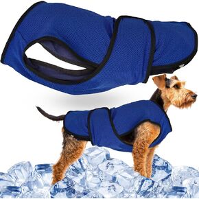 Dog Cooling Vest – Lightweight Summer Jacket for Dogs with Zip Neck & Velcro – Easy On/Off Cooling Coat for Walks, Travel & Outdoors - XXL