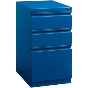 Hirsh Industries 20 in. Deep Mobile Pedestal 3-Drawer Box/Box/File Full Width Pull (Blue)