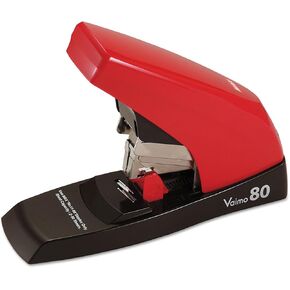 Max HD11UFL Vaimo 80 Stapler مسطحة للخدمة الثقيلة ، وسعة 80 ورقة ، حمراء/بنية