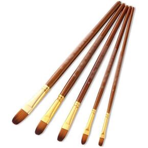 HBJWOV 5 Pcs Pointed Flat Oblique Top Drawing Brush Acrylic Watercolor Oil Painting Pen(01)