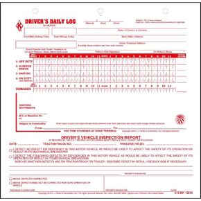 Mid-Size Driver Daily Log 5-pk. w/Simplified Driver Vehicle Inspection Report - Shrinkwrapped Loose-Leaf Format with 31 Sets, 2-Ply Carbonless, 8.5" x 8.25", J. J. Keller & Associates, Inc.