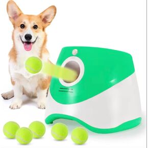 Automatic Dog Ball Launcher – Interactive Dog Toy for Small & Medium Dogs | Include 6 Balls, USB Charging Cable & Adjustable Distance |Hands-Free Fetch Machine for Indoor & Outdoor Play(Green) in Saudi Arabia