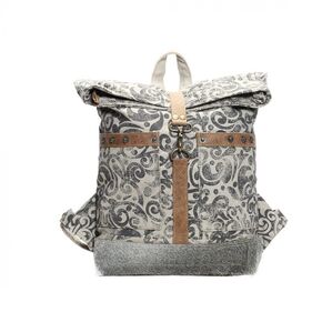 Premium Leather Canvas Backpack | Real Leather Handmade Backpack | Women Outdoors Rustic Country | RMBB8