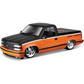 Maisto 1:24 Harley Davidson Custom 1993 Chevy Pick-up, Orange/Black