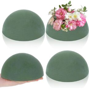 Round Foam for Flower Arrangements, 4 Pack Floral Dry Foam Blocks Half Ball for Outdoor Planters Artificial Flowers Fake Plant Wedding and Garden Decorations 5.31x2.75inch