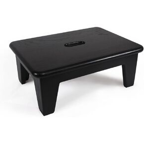 CONSDAN Step Stool for Bed - USA Grown Oak, Wooden Stool for Adults and Seniors, 6.5" High, Non-Slip Mat, No Assembly Needed, Solid Wood, Chocolate Color