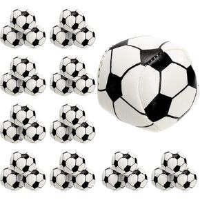 30 Pack Juggling Balls, 2" Plastic Juggling Bean Bags, Mini Juggle Balls, Soft Hand Catch Ball, Contact Juggling Ball for Beginners and Professionals, Soccer Design, Black & White