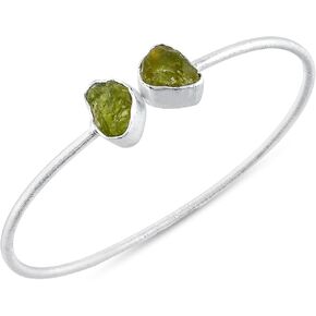 Natural Raw Peridot Cuff Bracelet, Healing Crystal Cuff Bracelet, Bangle Bracelet, Rough Gemstone Bracelet, Jewelry For Woman (Gold Plated) in Saudi Arabia