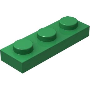 Classic Green Plates Bulk, Green Plate 1x3, Building Plates Flat 100 Piece, Compatible with Lego Parts and Pieces: 1x3 Green Plates(Color: Green)