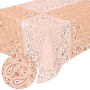 xo, Fetti Decorations Western Bandana Washable Tablecloth - 9ft. | Cowboy Birthday Party, Wild West Cowgirl Decor, Rodeo Baby Shower Supplies, Wild One Yeehaw Bday, Cactus Howdy Tableware