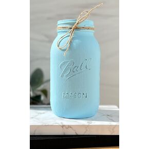 Mason Jar Centerpieces Blue, Mason Jar Centerpieces for Baby Shower Centerpieces for Tables Boy, Quart Mason Jars for Centerpieces, Mason Jars for Centerpieces 32 oz. Mason Jar Vases for Centerpieces