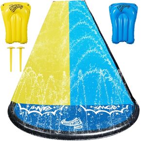 Wham-O Slip N Slide 18ft Rider Wave Rider مع لوحات الجسم ، شرائح مياه في الحديقة للأطفال والبالغين ، رائعة لحفلات المياه في الفناء الخلفي الأنشطة الصيفية في الهواء الطلق