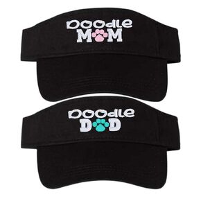 Custom Breed Dog's Name Visor Mom or Dad or Set, Doodle Goldendoodle or Personalized Name Breed, Embroidered Monogrammed New Dog Gift Present Surprise Him Her Wife Husband