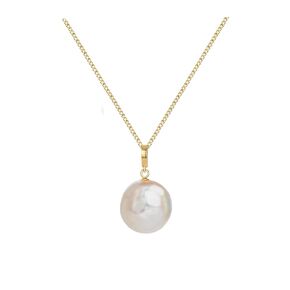 Pearl Necklaces for Women,Real Natural Baroque Single Pearl Pendant Freshwater Pearl Necklace 14k Gold Plated Necklace Valentine's Day Gifts for Women Girls