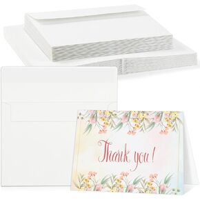 Prudiut 20 Sets Watercolor Cards with Envelopes, 140 lb/300 GSM Watercolor Paper Cards, 4x6 Inch Foldable Blank Cards and Envelopes for Greeting Card, Wedding Invitations, Thank You Card