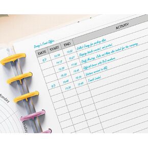 Activity Log Refill Pages fits 9-Disc Classic Happy Planners, Time Activity Tracker Log Refills, Pre-punched Happy Planner Inserts (9 Disc Classic)