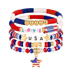 4th of July Bracelets, USA Fourth of July Accessories as 4th of July Outfits for Women, Patriotic Red White and Blue Accessories as American Flag Bracelet, 4th of July Jewelry for Women Men
