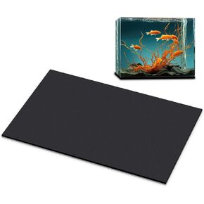 Pangda 24 x 12 Inch Aquarium Fish Self Leveling Mat for Under Tank Foam Compressible Neoprene Mat with Adhesive Backing Waterproof Easy to Cut Stability, Black