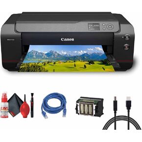 Canon imagePROGRAF PRO-1100 Professional 17" Wireless Inkjet Photo Printer (6856C002) + Cleaning Kit + Printer Cable + Ethernet Cable