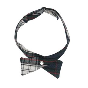 Girl's Plaid Cross Tie-Back to School Uniform Adjustable Neck tie with Pearl button snap (Plaid 54)