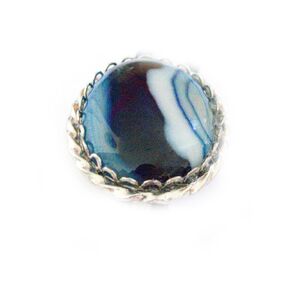 Striped Blue Agate Bolo Tie