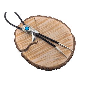 Bolo Tie Turquoise Sterling Silver Western Tribal Cowboy Boot المجوهرات اليدوية الأمريكية المصنوعة يدويًا