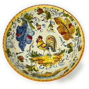CERAMICHE D'ARTE PARRINI - Italian Ceramic Small Bowl Round Decorated Rooster Montelupo Art Pottery Made in ITALY Tuscany