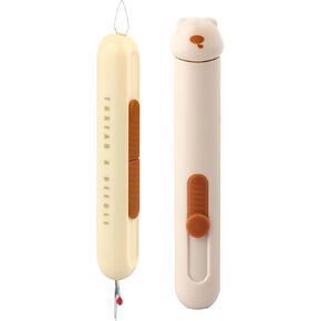 Tomatic Needle Threaders Seam Ripper ، تم ترقيته 3 في 1 أداة خياطة الإبرة ، أمطار التماس سريعة التمدد مع تخزين الإبرة لإزالة غرزة التطريز (رمادي)