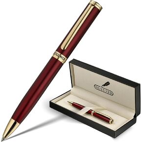 BEILUNER Silver Gold Gel Pen - Luxury Featuring sophisticated chrome finishes, with 24K Gold Accents, Best Pen Gift Set for Men & Women, Business Signature, Executive, Office Retractable Pens
