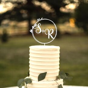 Custom Initial Wedding Cake Topper - 4 inch - Cake Topper Wedding Cake Toppers Personalized Custom Wedding Cake Topper Personalized Cake Topper Wedding Decorations for Reception and Anniversary