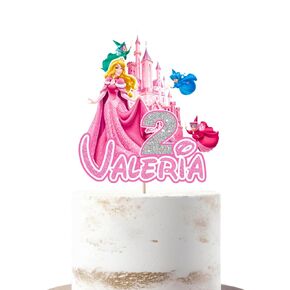 Custom Cake Topper, Aurora Custom Cake Topper Deco Birthday Prince, Personalized Cake Topper Aurora, Any Name and Age. Adorno para pastel personalizado de Aurora, Nombre y edad personalizados.