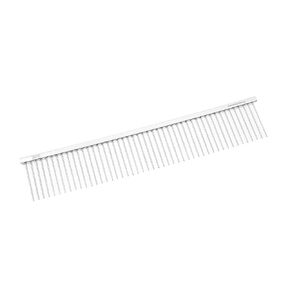 Tauro Pro Line Pet Grooming Comb for Dogs & Cats – 7.5", Greyhound Style Fine Coarse Butter Comb with Rounded Ends, Ideal for Detangling & Combing