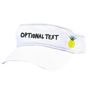 Women's Embroidered Optional Custom Text Pineapple Visor, Nickname Girls Trip, Beach Cruise Lake Hat, Name on Front Pineapple Side Corner, Cute Hawaii Summer Maui Pool Florida Vacation Cap Clothing