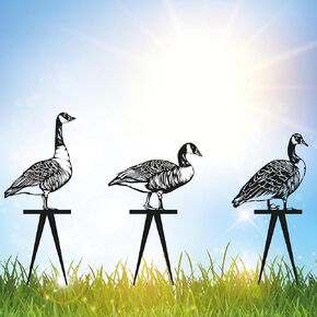 Garden Metal Duck Sign with Stake Set of 3, Yard Art, 3 Pieces Duck Decor for Outside, Duck Garden Art for Outdoor, Farm Animal Garden Stake, Garden Ornaments, Housewarming Gift (14" / 35 cm)