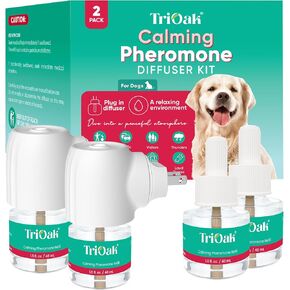 Pheromone Diffuser for Dogs: Advanced Dog Calming Diffuser - Calming Pheromones for Dogs - Dog Appeasing Pheromone - Dog Calming Diffuser for Dog Anxiety Relief, 2 Pack (Mint Blue)