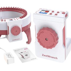 [2025 Upgraded] zestwrench Electric Knitting Machine Adapter for Sentro Knitting Machine 48, LCD Panel & Row Counter, Flat/Circular Dual Mode, Variable Speed Motor Accessories for Most Yarns
