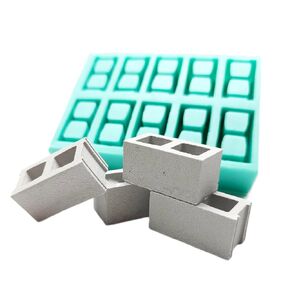 Miniature Cinder Blocks Silicone Mold - 1:12 Scale with Realistic Texture (10 Cavities Mold) (10 Cavities Mold)