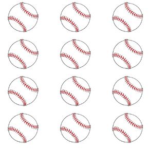 Baseball Iron On Transfers, 12 Piece Mini 1x1 Inch Bulk Set Vinyl Heat Decals for Apparel, Bows, USA Made