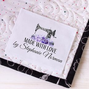 Floral Quilt Labels - Modern Quilt Labels on Cotton Fabric