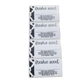 Cow Print Car Freshie Scent + Care/Warning 200 Count Thermal Printed Labels - 2.25"x1.25"