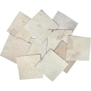 Natural Cowhide Leather Squares, Mixed Colors Hair-On Hide, 6 * 6 Inch, Pack of 10 (Brown) in Saudi Arabia