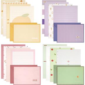48 PCS Stationary Letter and Envelopes,Cute Animal Style Letter Writing Kit,Kawaii Stationery Paper Set