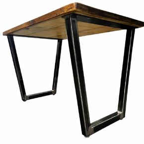 Tapered Metal Table Legs - Made in the US - Structural Steel Tube - Rustic Industrial Finish