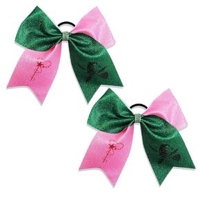 2PCS Witch Hair Accessories, Pink and Green Witch Party Decorations,Gifts for Girls,Cute Hair Bows for Movie Fans