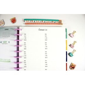 Contact List Inserts for 11-Disc Big Happy Planner, Big Happy Planner Contact Information, Pre-punched Happy Planner Inserts, Pre-punched Contact Information