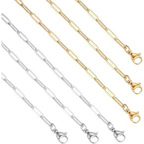 6 حزمة الورق سلسلة سلسلة القلادة غائبة قابلة للتعديل الذهب مطلي بالفولاذ المقاوم المقاوم للصدأ سلاسل لصنع المجوهرات in Kuwait