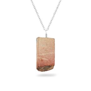 Natural Raw Botswana Agate Gemstone Pendant Necklace, Healing Crystals, Rough Stones, Handmade, Agate Jewelry, Silver Plated, Adjustable Chain 18inch, Women Christmas Gift