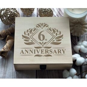 4th Anniversary Personalized Wooden Box - Four Years of Love Engraved in Durable Oak